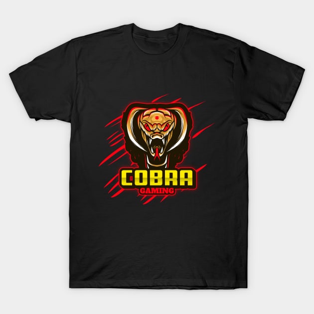 Cobra Gaming Design T-shirt Coffee Mug Apparel Notebook Sticker Gift Mobile Cover T-Shirt by Eemwal Design